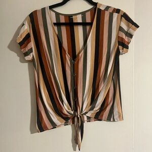 American eagle natural colored striped tee